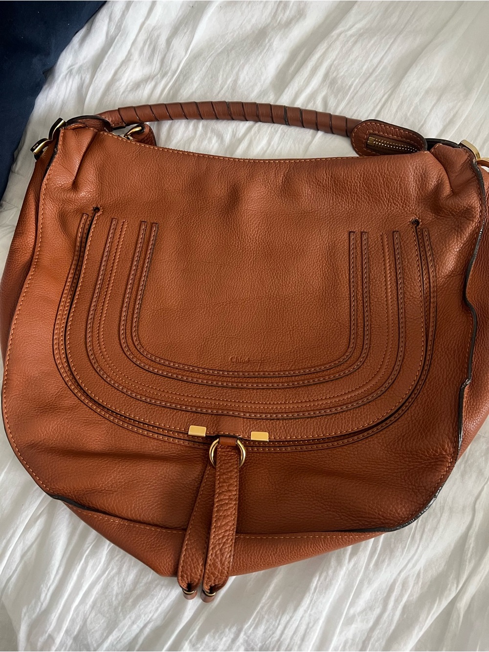 Chloe Marcie Large Hobo in Tan